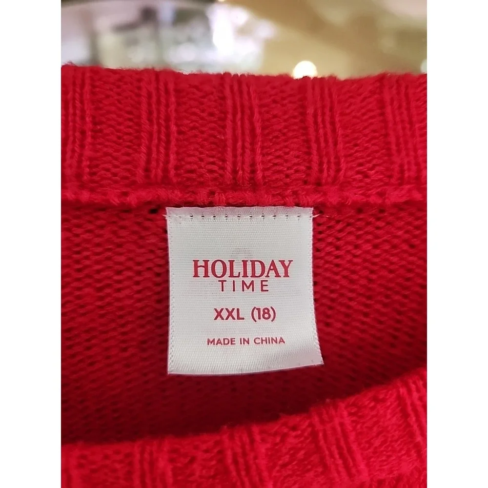 Holiday Time Men's Red Christmas‎ Ugly Silly Sweater Size Large